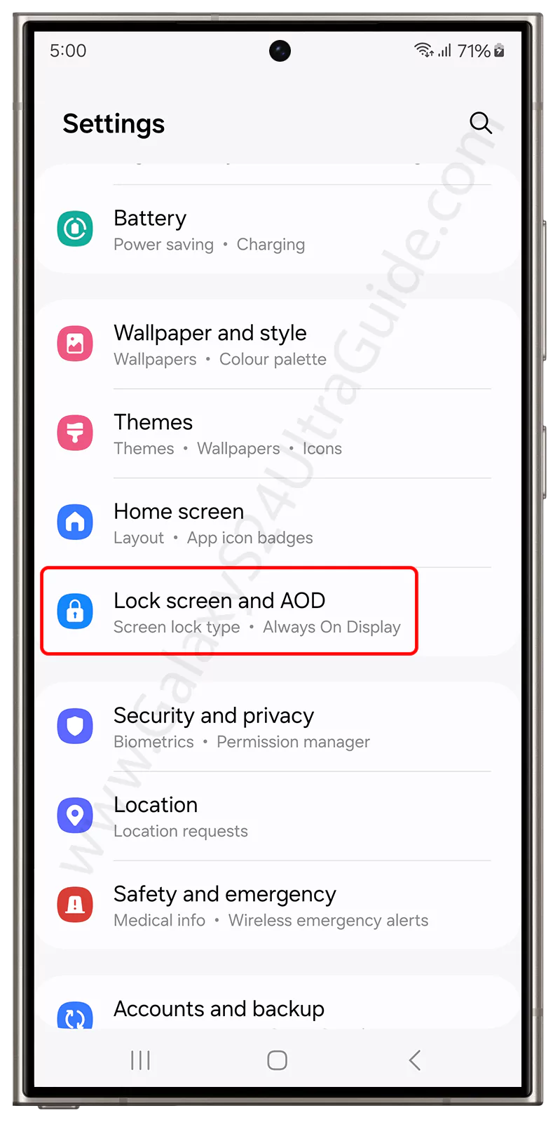 Set Up Lock Screen Pattern on Samsung Galaxy S24 Ultra 1