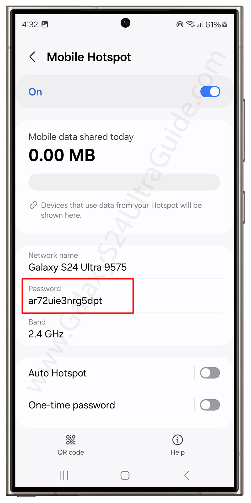 View Hotspot Password on Samsung Galaxy S24 Ultra S2