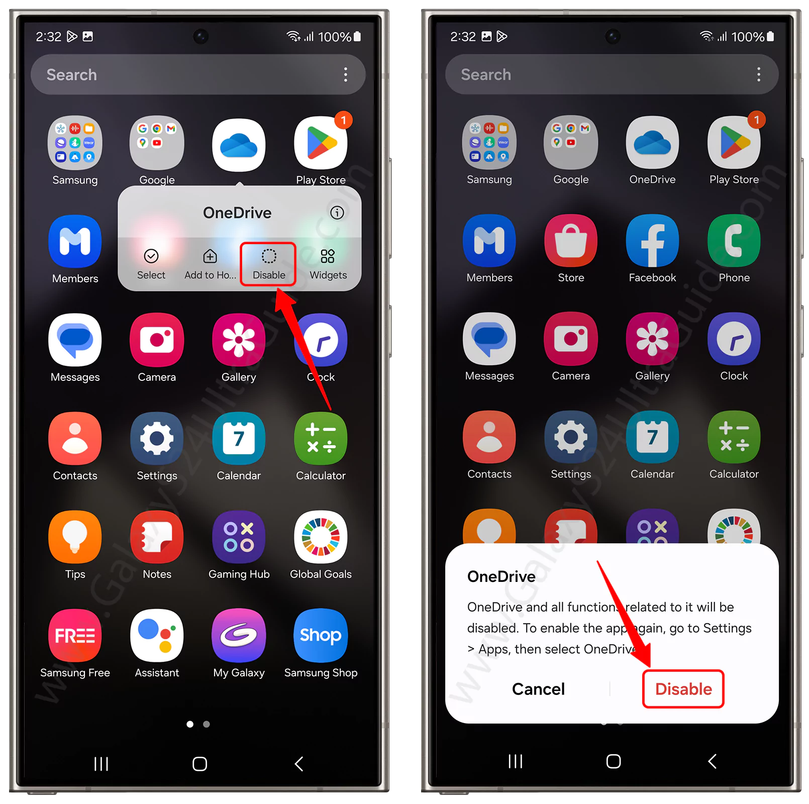 galaxy s24 ultra disable apps
